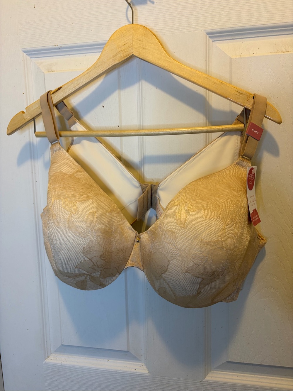 Cacique Floral Lace Lightly Lined Full Coverage Bra — Nude Beige 40DD